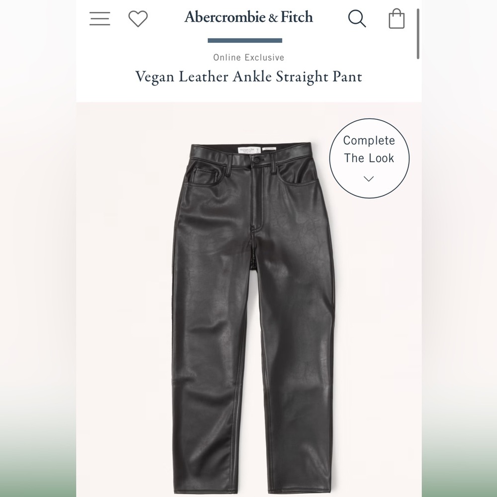 Abercrombie straight leg leather pants